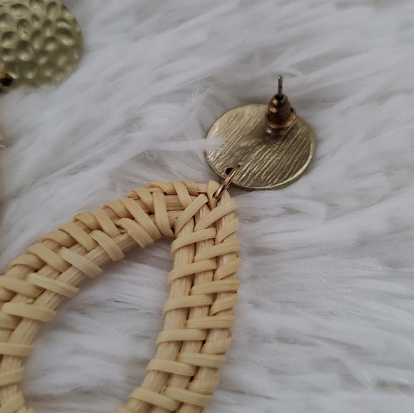 NBW Rattan Drop Earrings - Picture 2 of 2